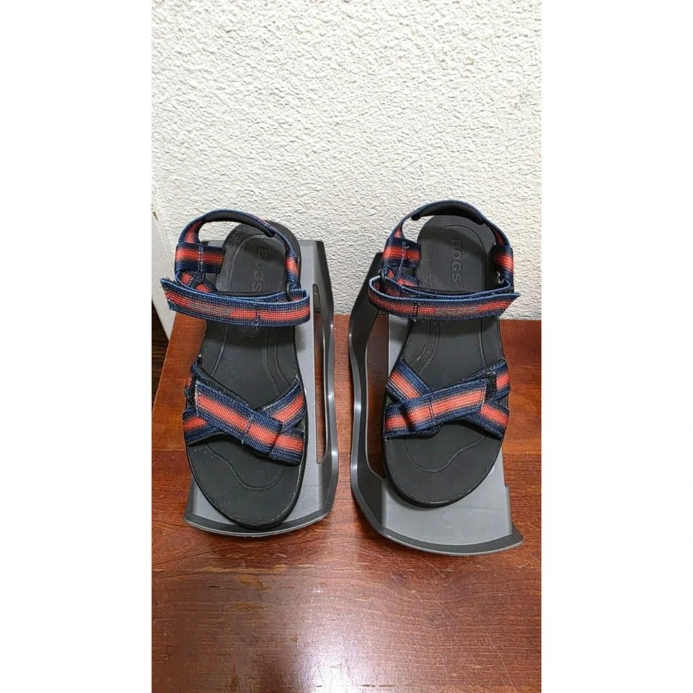 Bogs Rio Youth Orange & Blue Striped Adjustable Strap Hiking Sandals‎ Size 5